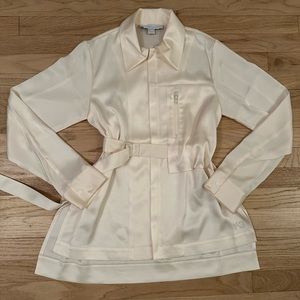 Adidas Y-3 Silk Zip-Up Belted Top